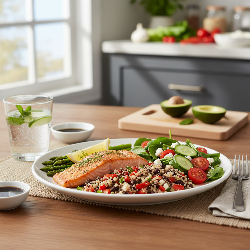 Sajian makanan sehat dan seimbang