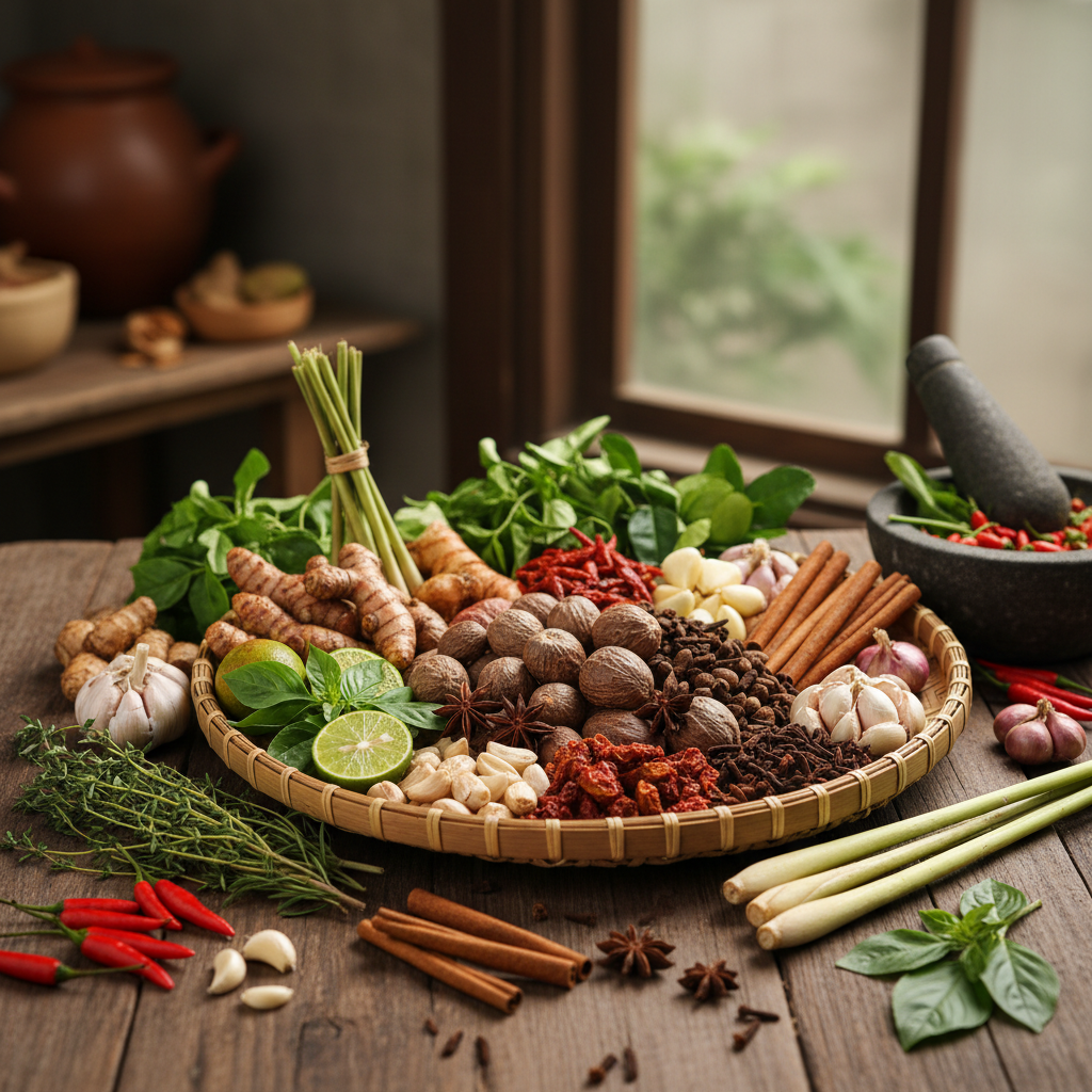 Rempah dan tanaman herbal segar